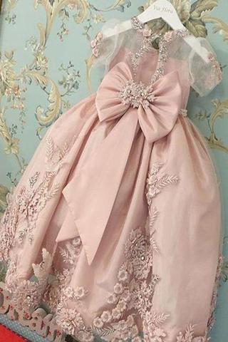 blush pink dress flower girl